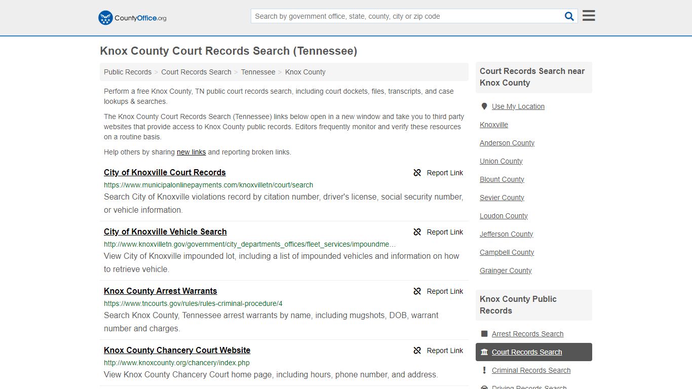 Knox County Court Records Search (Tennessee) - County Office